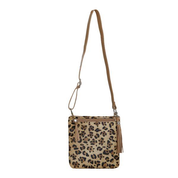 Leather Handbag Feline Saddle Crossbody Bag Camel/Leopard Picture 7 regular from Cadelle Leather