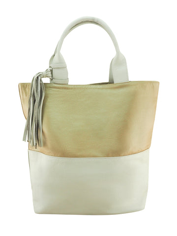 Positano Tote | Gold/Aqua-CadelleLeather